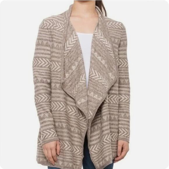 Lucky Brand Sweaters - Lucky Brand Long Cardigan Sweater LARGE Casual Boho Geo Stitch Aztec Print